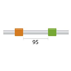 ProLok Contour Flared End PVC Pump Tube 2tag (95mm) 0.38mm ID Orange/Green (PKT 6)