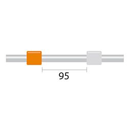 ProLok Contour Flared End PVC Pump Tube 2tag (95mm) 0.64mm ID Orange/White (PKT 6)
