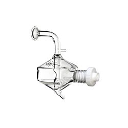 Twister Spray Chamber with 2.4mm Aux Port and 90deg Screw Mount, 50ml cyclonic, Borosilicate glass