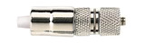 Push-pull valve with Luer Lock termination for 25 μL - 2.5 mL removable needle syringes.